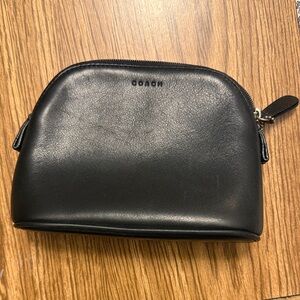 Coach Black Leather Toiletry Bag